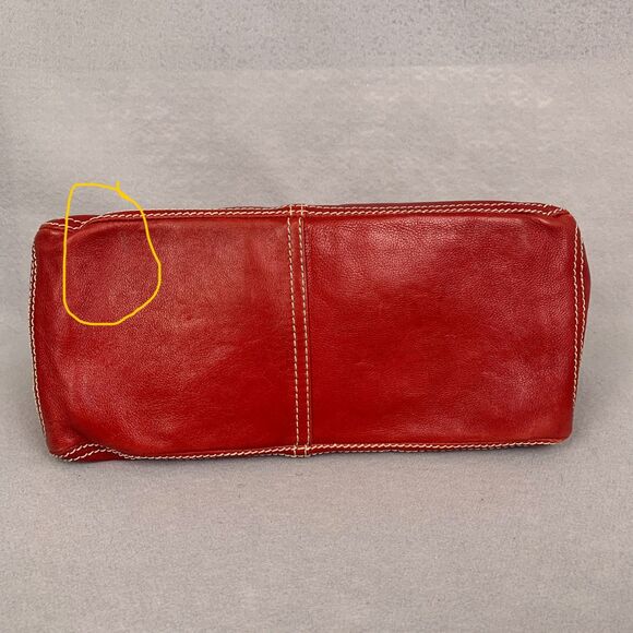 Celine Red Leather Satchel Bag Pink Quilted Detail Designer Purse Classic Luxury - Picture 5 of 9